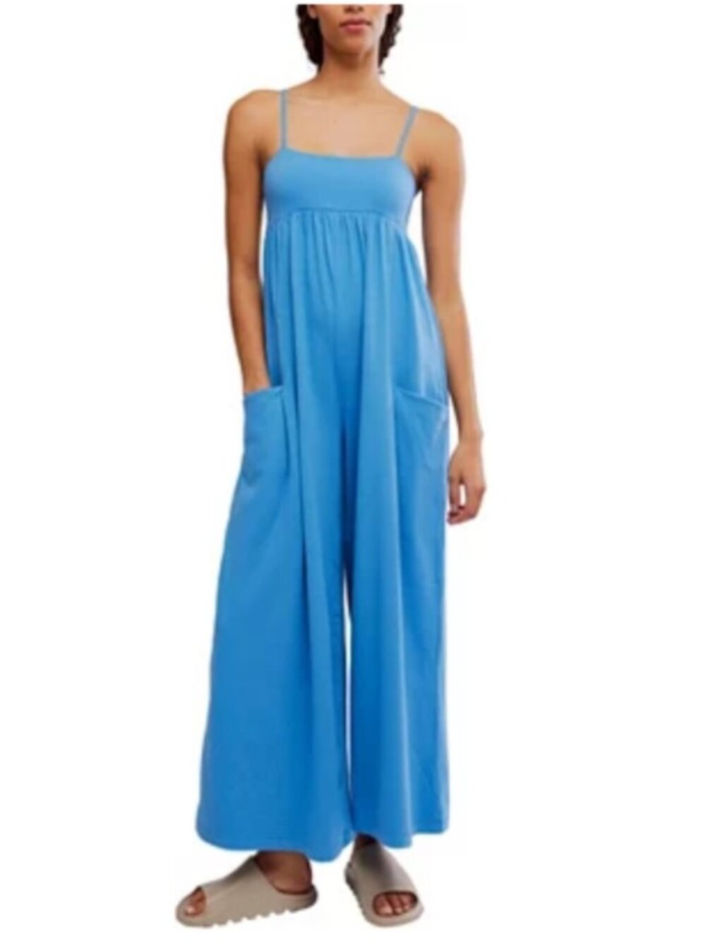FP Movement Women's Hot Shot Jumpsuit Romper Strappy Light Blue Size S NWT